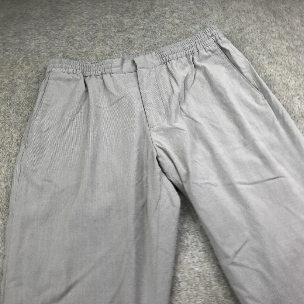 Calibrate Pants Mens Meidum Gray Woven Chino Straight Elastic Waist Casual